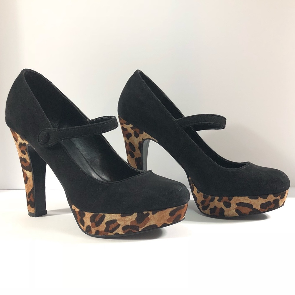 Call it Spring black and cheetah print high heel
